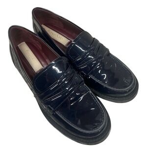 Franco Sarto Patent Leather Loafers Platform Chunky‎ Sole Shoes 5.5M
